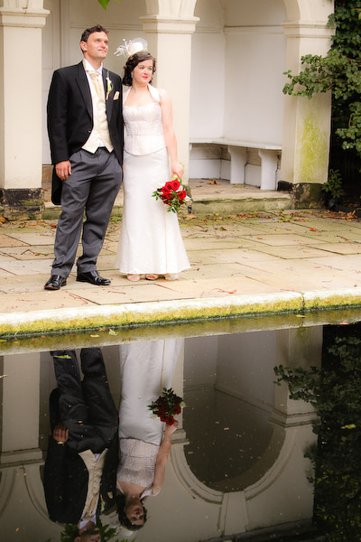 Bride and Groom Reflection
