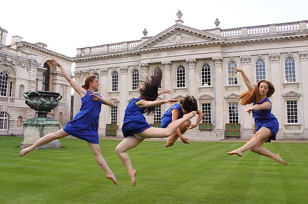 Dancers floating outside Senate House
