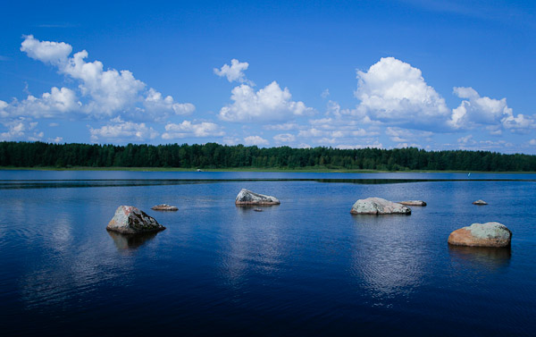 Rocks in lake, Sweden