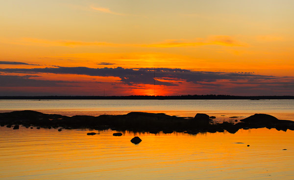 Sunset over lake, Sweden