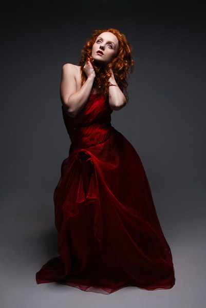 Ivory Flame - Redhead in Red Dress
