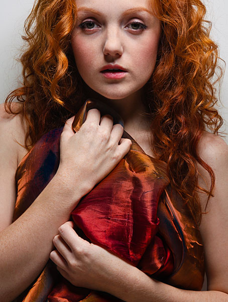Ivory Flame - Redhead with Red Satin